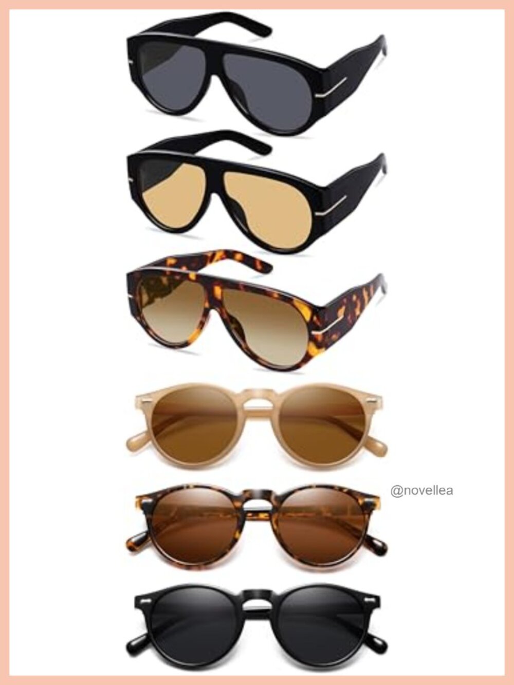 Vintage Oversized Retro Aviator Sunglasses Women UV Protection Set of 2